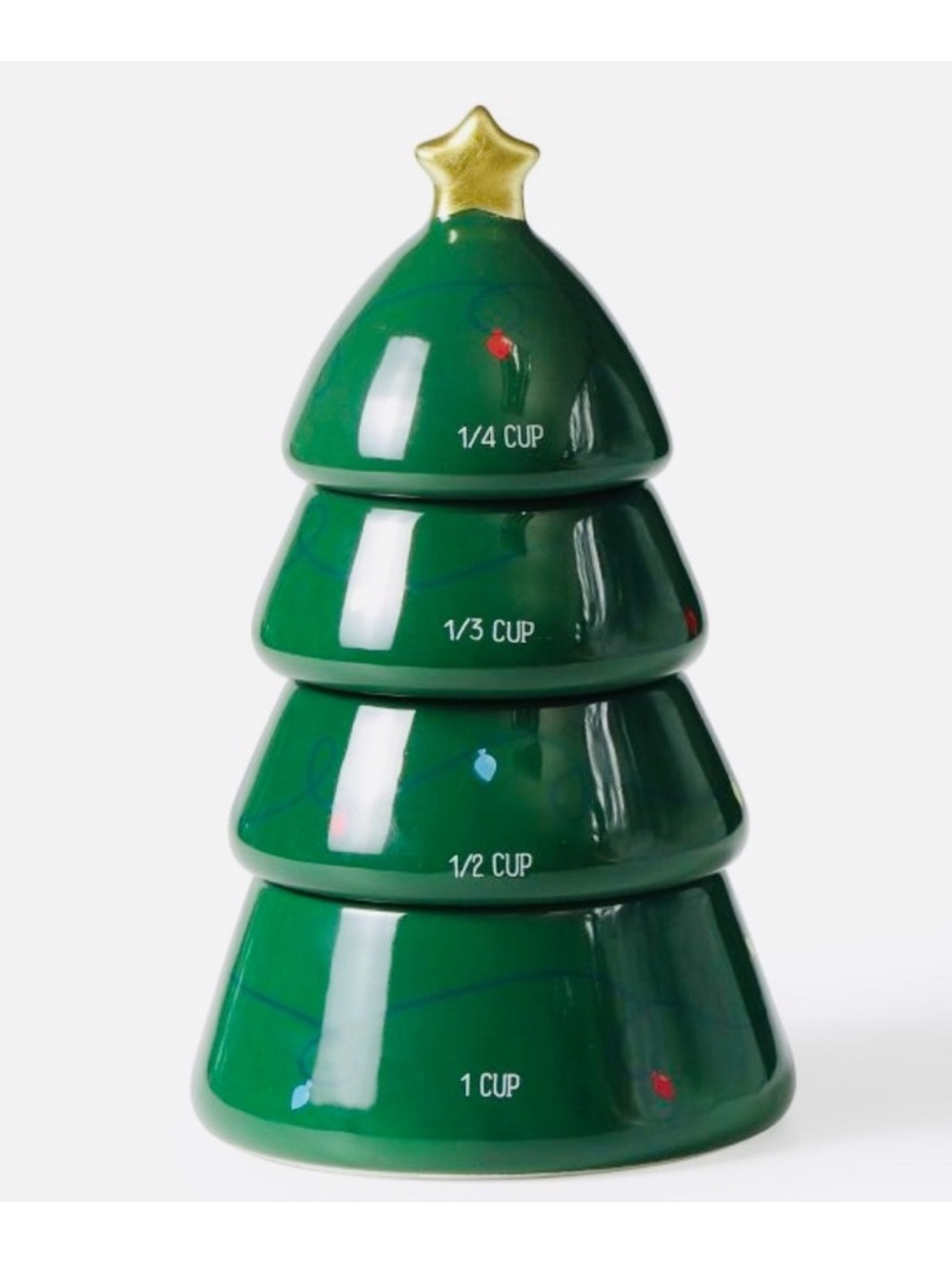 Green Christmas Tree Ceramic
Measuring Cups Set of 4